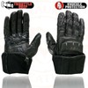 Milwaukee Leather SH717 Men's Black Leather Racing Gauntlet Gloves w/Knuckle