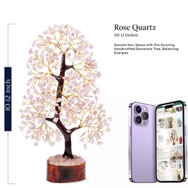 Yatskia Rose Quartz Crystal Tree, Gemstone Tree, Birthday Gifts For Women, Pink Room Decor, Crystal Gifts For Her, Ornaments For Living Room, Shelf Decor