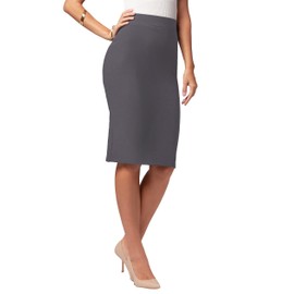 Conceited Skirts for Women - Pencil Skirt - Wear to Work - Midi Length in Regular and Plus Size - Many Colors - Classic Charcoal Grey - X-Large