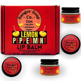 Bangor Soap Co.'s Truly Natural Lip Balm - Grass-Fed Tallow, Coconut, Hemp, and Honey With Lemon & Peppermint