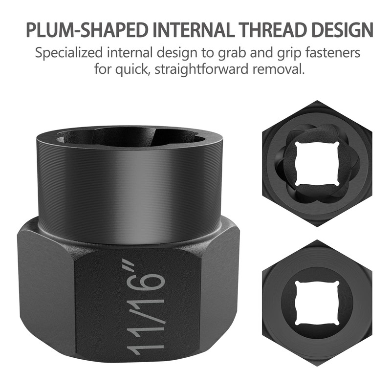 Eapele 13pcs Bolt Extractor Set, Stripped Nut Remover Twist Sockets,