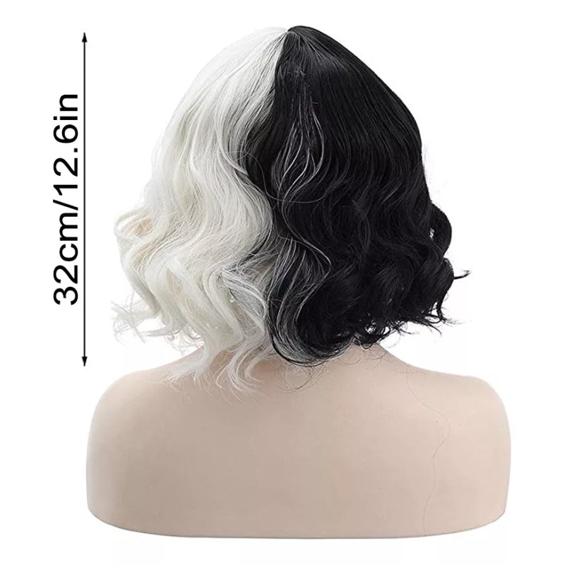 Generic Peluca Cosplay Bruja Negra Y Blanca Cruella