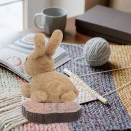 NUOBESTY Wooden Crochet Doll Stand Felt Doll Display Holder Double Steel Needle Doll Stand Wood Action Figure Base for Crochet Dolls Action Figures Needlework Supplies