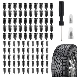 Salior 100PCS Tire Plug Kit with Screwdriver,Rubber Flat Tire Repair Kit for Fast Repair of Tire Punctures,Durable Car Tire Repair Kit Self-Service Repair Nails for Car Motorcycle Truck