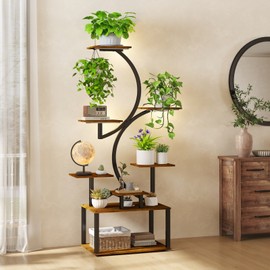 Rfiver 62" Plant Stand with Grow Light, 8 Tiered indoor for Mutiple Pots Large Plant