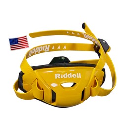 Green Gridiron Riddell SpeedFlex Hard Cup Cam-Loc Chinstrap + Chrome US Flag Helmet Decal (Small, GB Gold/Bright Yellow)
