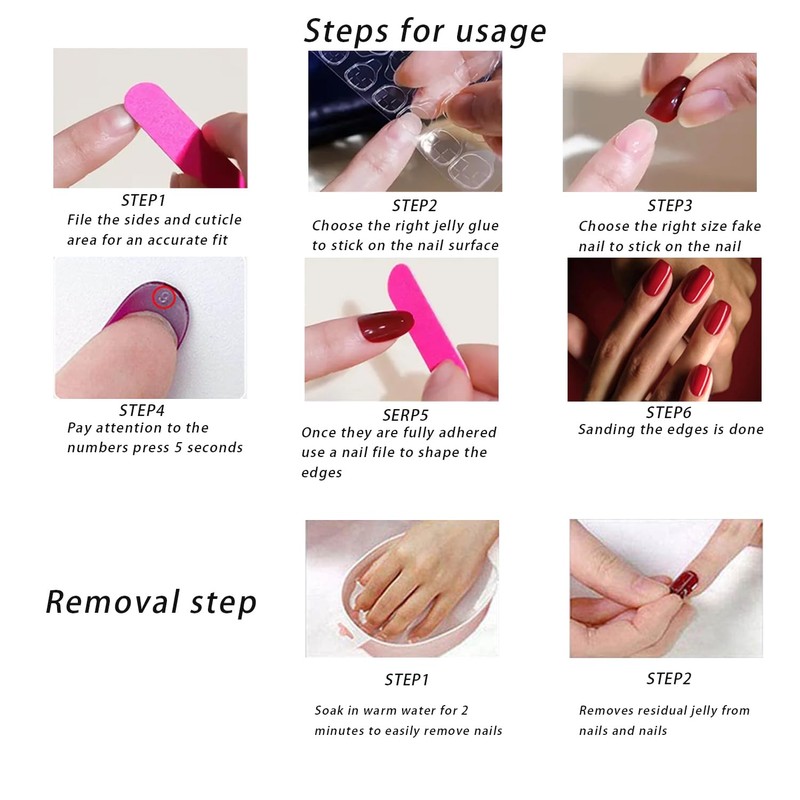 Pink Gradient Press on Nails Medium Oval Glue on Nails