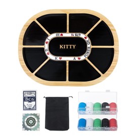 Michigan Rummy Board Game Deluxe Set Wooden Michigan Rummy Game Board,with 200 Pcs Chips, 1 Deck of Poker,1 Storage Bag, 1 Manual. The Perfect Blend of Rummy and Poker, Perfect for Family Game Night