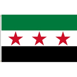 Lixure Syrian Flag 120 x 180 cm Polyester Digital Print Vivid Colour Fade Resistant Double Stitched with Brass Eyelets for Garden Indoor Outdoor Use