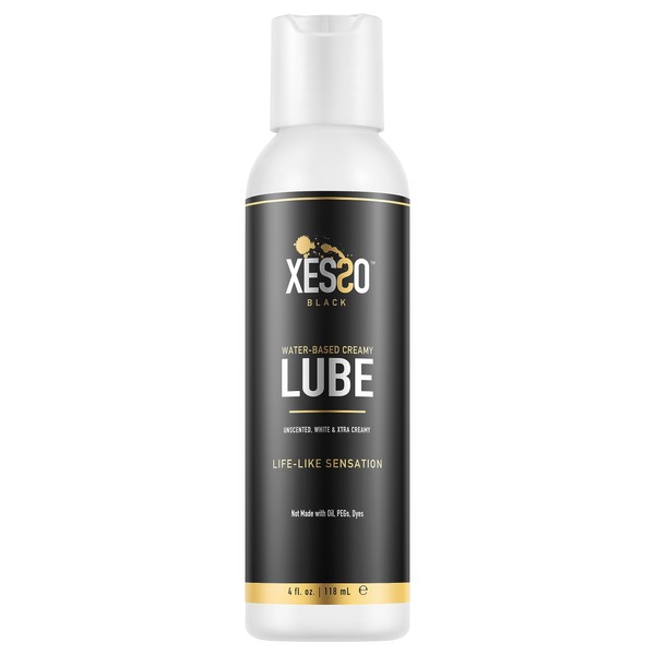XESSO Water-Based Creamy Lube, Unscented 4 fl oz, Thick White Gel-Like Slippery Glide, Hypoallergenic for Women, Men & Couples. Made in US & Discreet Package. Package May Vary