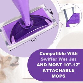 Vowanop Mop Pads Refill Compatible with Swiffer Wet Jet Spray Mops, Disposable Wet Jet Mopping Pads for Multi-Surface Floor Cleaning, Multi-Layer Thickening and Super Absorbent, 20 Count