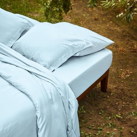 Sunset Sky Blue Brushed Cotton Percale Set of 2 Standard/Queen Pillow Cases