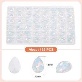 MECCANIXITY Tear Drop Rhinestones for Jewelry Making DIY for Nails Pointed Back Rhinestones Setting Crystals Stone for Crafts, Jewelry Making, Nail Arts, Shoes White 192 Pcs