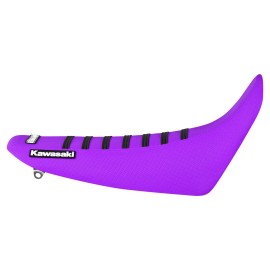 Enjoy Mfg 1995 - 2007 KAWASAKI KDX 200/220 seat cover   all PURPLE with BLACK rib #85 LOGO