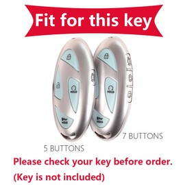 KUNIO Key Case Fits Hyundai Ioniq 6 Grandeur GN7 KONA 2023 Car Key Case Leather Key Case Key Case Cover 7 Buttons Brown