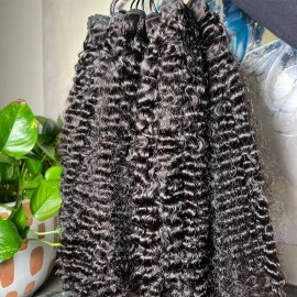 Burmese Curly Raw Hair Bundles Natural Wave Cambodian Wavy Curly Human Hair Bundles Vendorstyle: 1 piece straight bundle, color: natural black, Stretched Length: 10 inches
