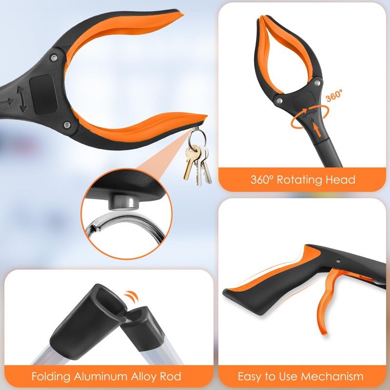 32" Grabber Reacher Tool, 1-Pack Foldable Reacher Grabber Pickup Tool
