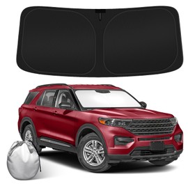 Car Windshield Sun Shade Compatible with 2020 2021 2022 2023 2024 2025 Ford Explorer Accessories Sunshade Custom for Explorer SUV ST XLT, Limited, Platinum Windshield Cover Sun Visor