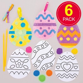 Baker Ross Easter Egg Sand Art Decorations - Pack of 6, Easter Crafts for Kids (AT421)