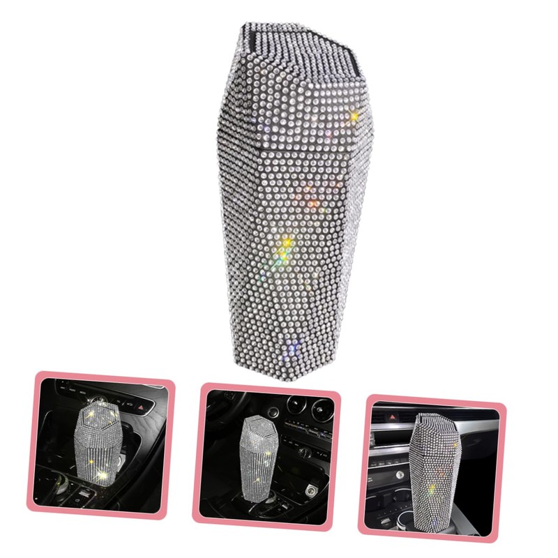 BUGUUYO Rhinestone Car Trash Can with Lid Decorative Auto Trash