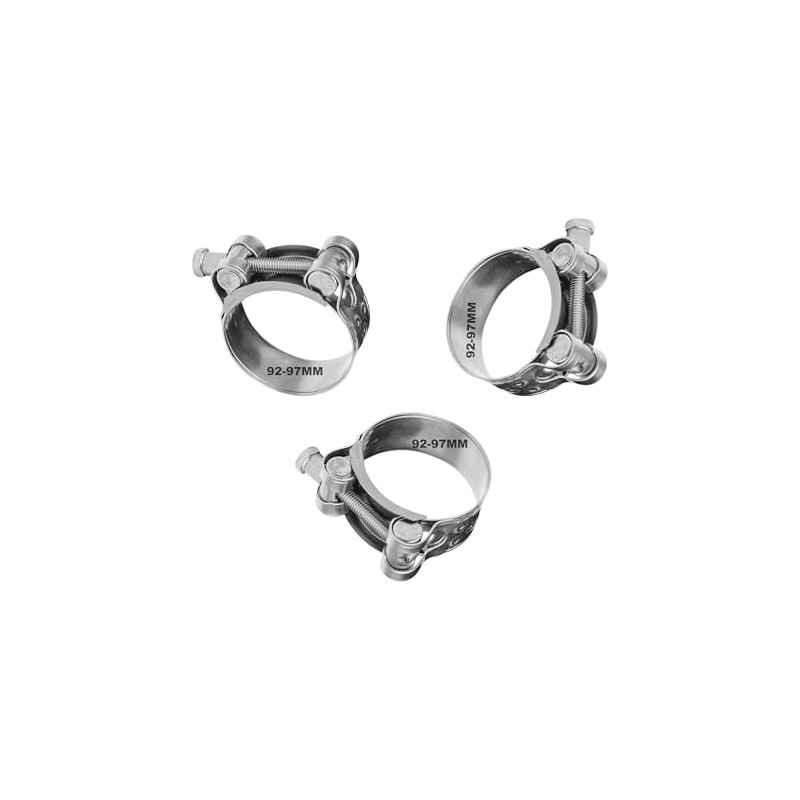 T Bolt Hose Clamps，3 Pieces 92-97MM Durable Exhaust Clamp Set,