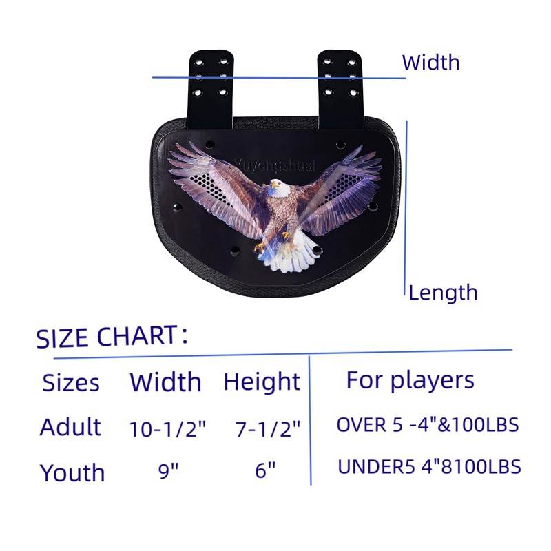 Yuyongshuai Football Back Plate, Football Low Back Pad, Rear Protector
