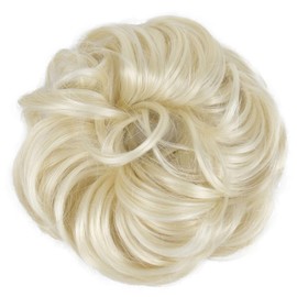 Aimole Messy Scrunchie Bun Hair Accessories Wavy Hairpiece Heat-resistant Synthetic Fibres (613 Blonde)
