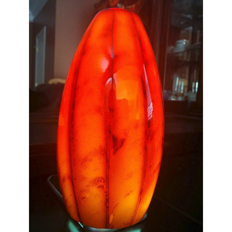 Hampstead Elippo Pendant Light Zebrano Red Glass Shades; Glass Shades