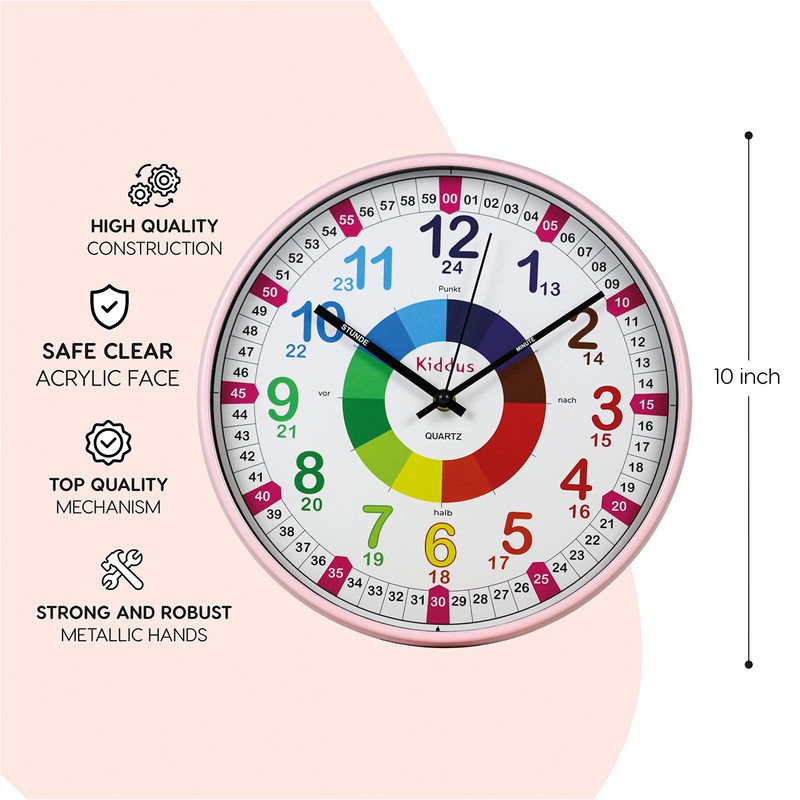 Kiddus Kid’s Wall Clock Analogue Time Teacher with Time Learning