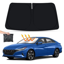 Car Sun Shade for Hyundai Elantra 2021 2022 2023 2024 2025 2026 and Elantra Hybrid 2021-2026 Auto Interior Accessories Windshield Sunshade Foldable Insulation Protector Window Curtains Cover Visor