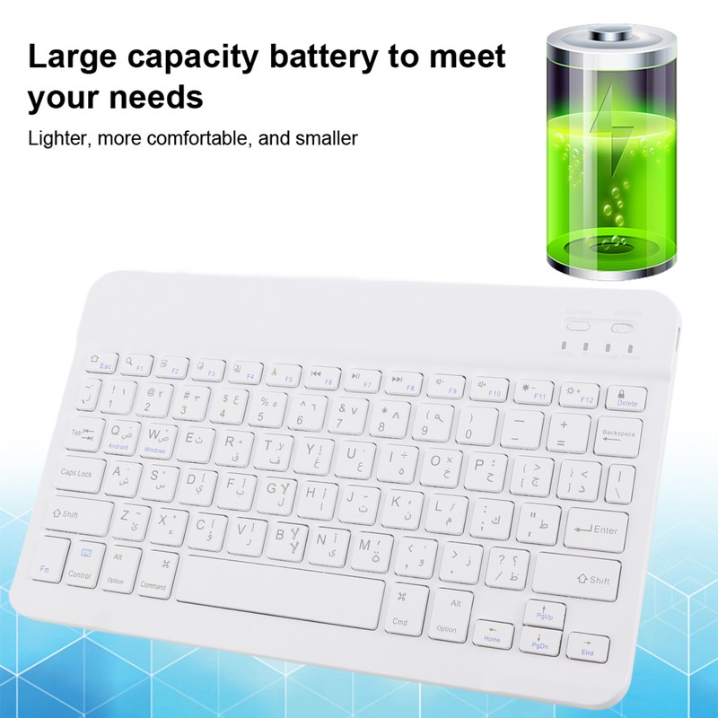 Keyboard 10 Inch UltraThin Wireless for Bluetooth Intelligent Computer Supplies(Arabic