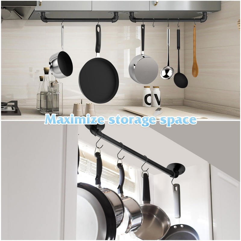 boshangjia Pot Pan Rack Wall Mounted Set of 2, 21"