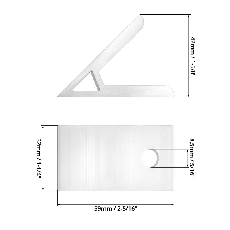 QWORK® 10 x Aluminium Angle Connectors 45 Degree Internal Angle