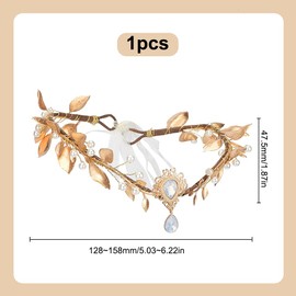 HOBBIESAY Gold Fairy Flower Headband Wedding Hair Vine Headband Gold Leaf Bridal Accessories Boho Headband For Women Bridal Headpiece Cosplay Birthday Prom Parties