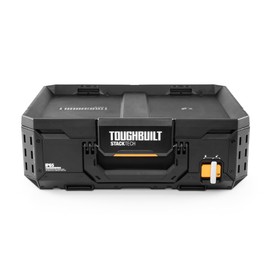 ToughBuilt StackTech Lockable Tool Box, Durable Plastic Storage Organizer, Black