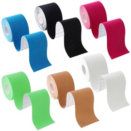 Druuzyl Kinesiologie Tape 6 Rollen Set, Professionelles Sport Tape Elastisch & Atmungsaktiv, Wasserfeste Hautfreundliche Kinesiotape Für Muskeln, Gelenke & Physiotherapie (5cm x 5m)