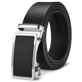 Cinturones de carraca para hombre de 1 3/8 pulgadas, cinturón de vestir negro para hombre