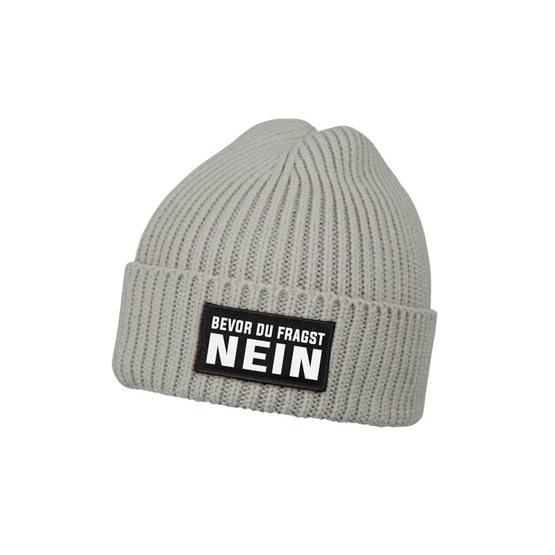 MoonWorks® Men's Beanie with Patch Knitted Hat with Saying "Bevor