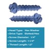 IMScrews 1/4" x 1-1/4" Masonry Anchor Screws, Short Hex Slotted