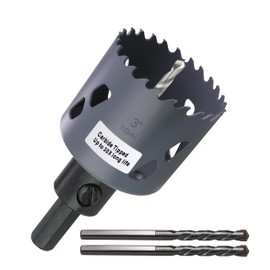 WoWSupM 3 inch Carbide Hole Saw Bit Deep Cutting 2.36” for Multiple Material Hardy Plank Nail Embedded Wood Air Brick Up to 30X Longer Life
