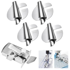 Pack of 4 Spiral Sewing Tube Hem Foot + Magnetic Seam Sewing Guide, 7/8/9/10 mm Sewing Machine Accessories, Rolled Hem, Rolled Hem Foot for Sewing Machine, Sewing Machine Sewing Accessories