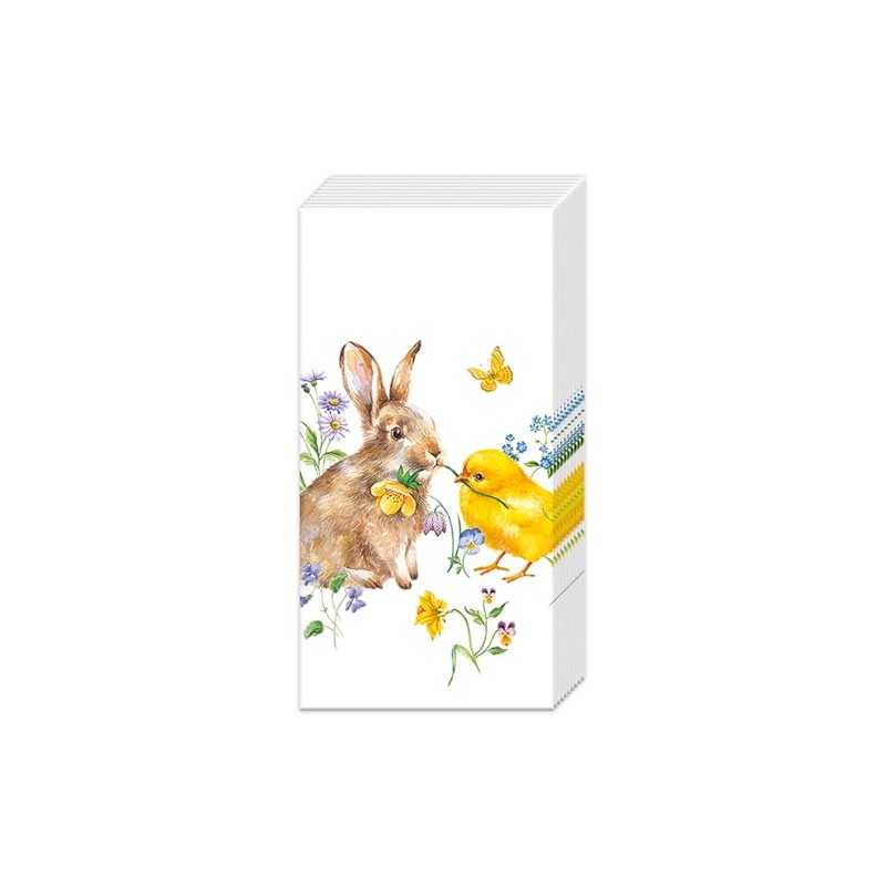IHR Paper Handkerchiefs Rabbit & Chicks Easter Pack of 10,
