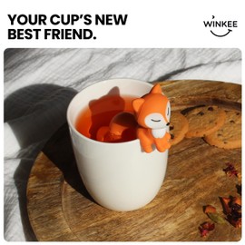 Winkee - Cute Animal Tea Infuser: Tea Egg for Loose Tea | Fun Tea Infuser | Tea Strainer for Cup | Silicone Spice Strainer | Animal-Shaped Tea Ball