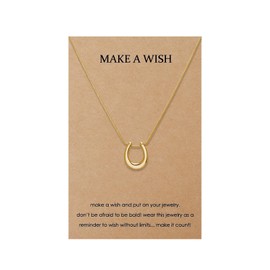 Lucky Horseshoe Necklace for Teen Girls Small Horseshoe Pendant Necklace for Women Teen Girl Gifts