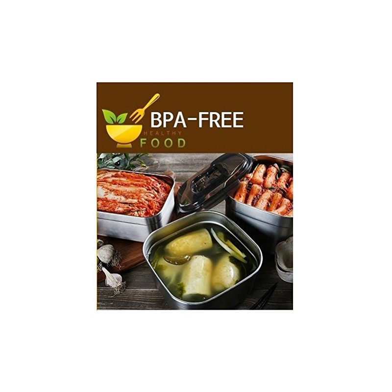 STENCOC Stainless Steel BPA Free Rectangular Leakproof Airtight Kimchi/Pickle/Food Storage