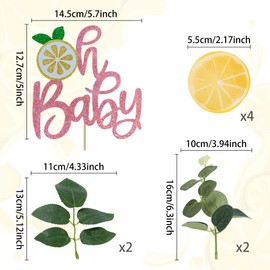 Limón Oh - Decoración para tartas de bebé, temática de frutas dulces, decoración de tartas de limonada de verano, para fiestas de baby shower