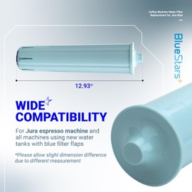 BlueStars PACK OF 3 Coffee Machine Water Filter with Activated Carbon Filter - Compatible with many Jura Espresso Machine models: A1, A9, C5, C60/65, C9, F7 and more