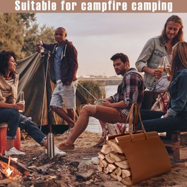 Barydat PU Leather Firewood Carrier Bag Log Carrier for Firewood 39 x 17 Inch Heavy Duty Holder Fireplace Wood Holder with Handles Wood Stove Accessories for Fire Pit Outdoor Camping, BBQ