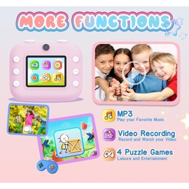 Instant Camera, Front Rear Dual Selfie with 1080P Videos, Holiday Birthday Gifts,Portable Travel Print Digital Camera Toy for Boys Girls