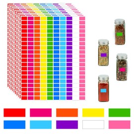 Coloured Rectangular Stickers 3000pcs 10 Coloured Sticky Labels, 1.9 cmx1.3cm Small Rectangular Coloured Stickers Labels for Colour Coding, Organising (10 Colour)
